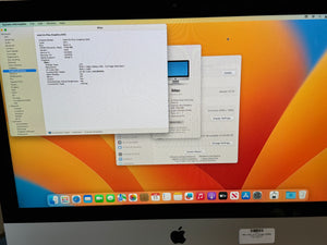 Computer screen displaying system information on a colorful background