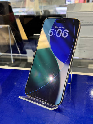 Smartphone on a stand with a reflective surface