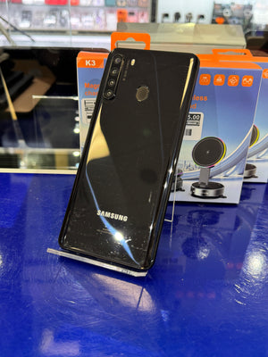 Black Samsung smartphone on a stand
