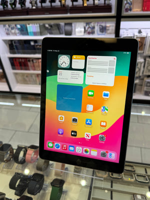 Tablet with a colorful display in a store setting