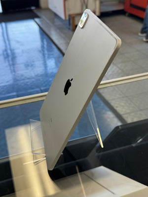 Silver Apple product on display with a blurred background