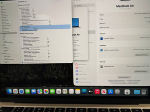 Laptop screen displaying system information and settings.