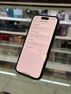 Smartphone with a screen displaying a settings menu