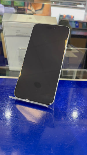 Smartphone on a stand with a blurred background