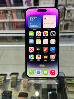 Smartphone with app icons displayed on a blurred background