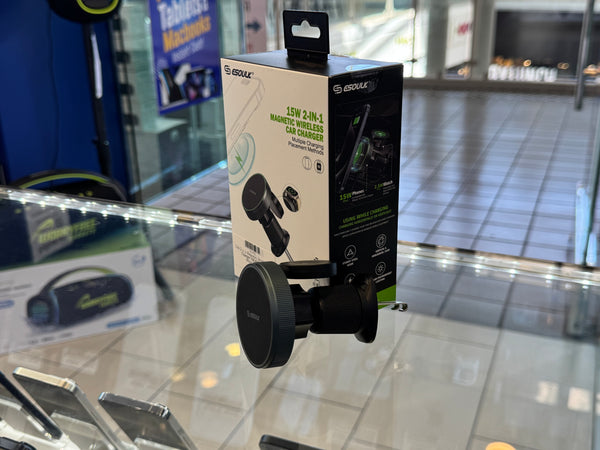 15W 2 in 1 Magnetic Wireless Car Charger (EK-6009BK)