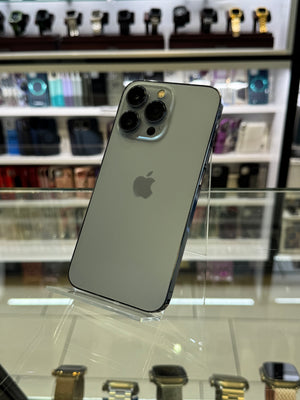 Smartphone with Apple logo on a blurred background