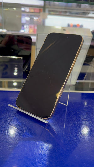 Smartphone on a stand with a blurred background