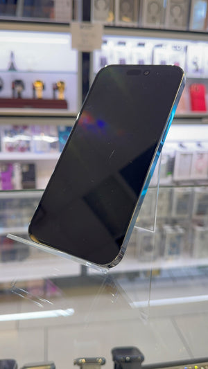 Smartphone on a stand in a store setting
