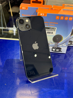 Black iPhone on a stand 