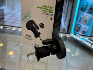 15W 2 in 1 Magnetic Wireless Car Charger (EK-6009BK)
