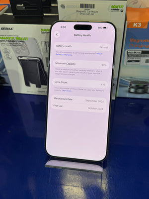 Smartphone displaying battery health
