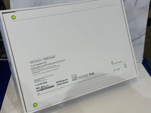 The back of a white 16GB RAM and 256GB storage MacBook box, showing technical specifications and regulatory marks.