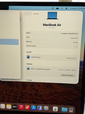Macbook Air 13 2022 M2 16GB 256GB Pre-owned