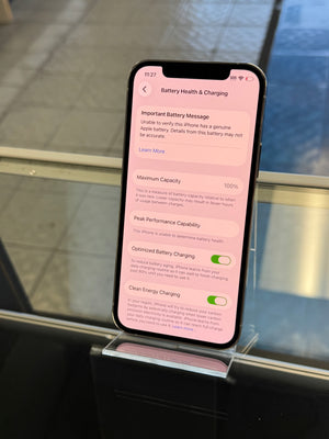 Smartphone with battery health menu displayed