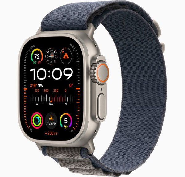 Apple Watch Ultra 2 (GPS + Cellular) 49mm Titanium Case with Blue Alpine Loop