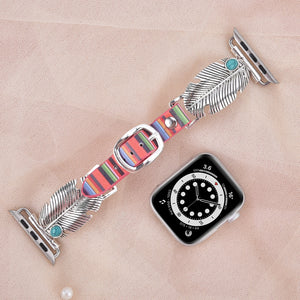 Western Style Metal & Leather Bands for Apple Watch-Assorted Designs
