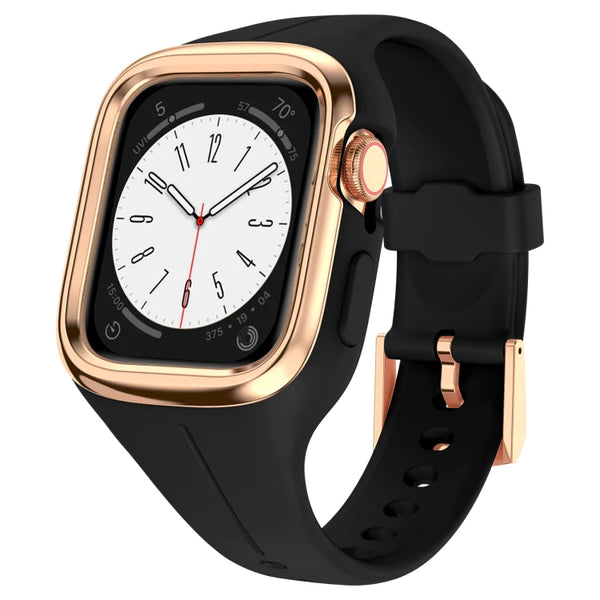 One Peice Silicone Band with Bumper Case for Apple Watch 38/40/41mm
